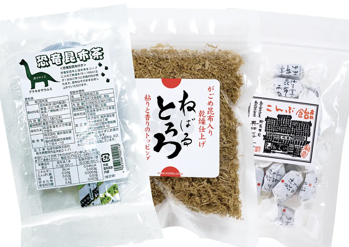 福井の恐竜等をデザインした3層立体箱（昆布製品詰合せ）販売による恐竜王国福井の魅力PR